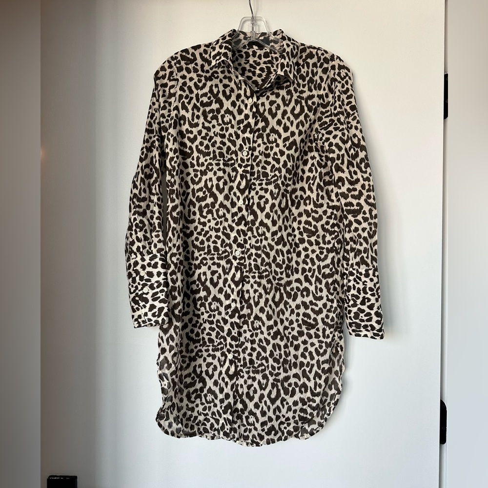J. Crew leopard swimsuit coverup